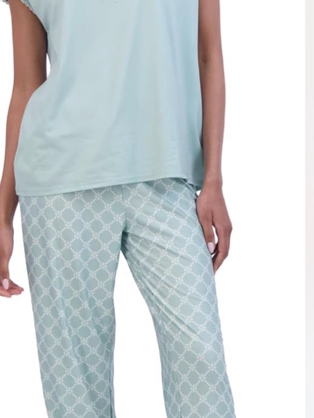 Lucky Brand Mint Geometric Print Pajama Set